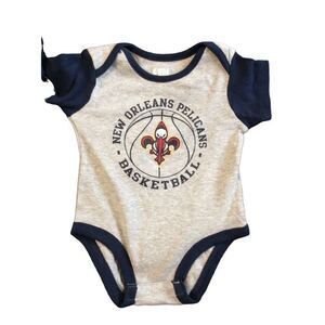 Nba Baby Boy  3 Piece Set Of Onesies  12 Months Grey Gold Navy White   Cotton